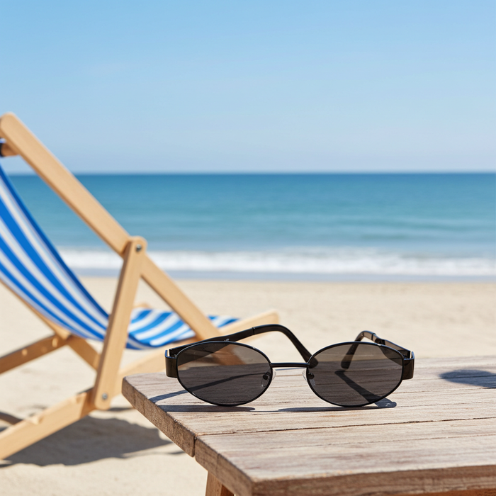 Faye Oval Frame Sunglasses in Black