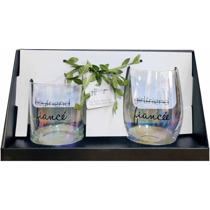 Fiancé/Fiancée Glass Set of 2 - Madison's Niche