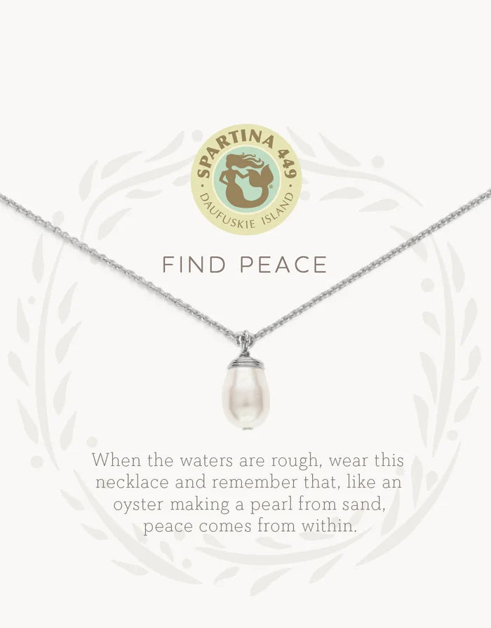'Find Peace' Necklace in Silver - Madison's Niche