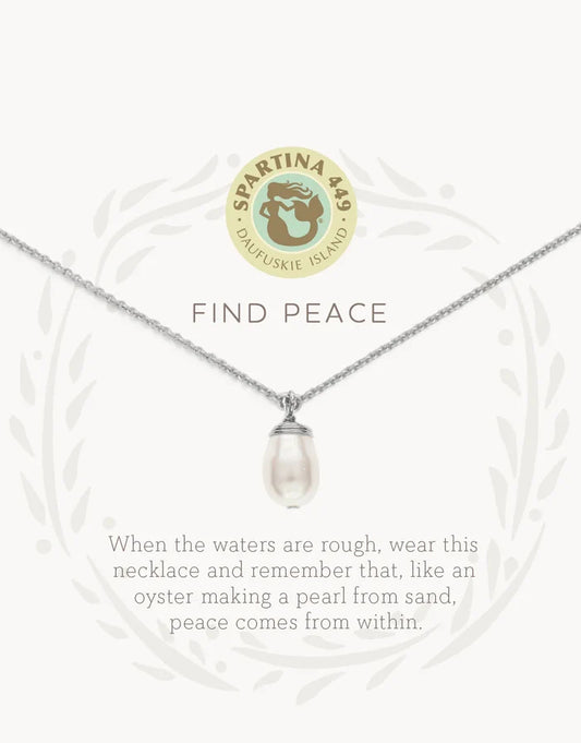 'Find Peace' Necklace in Silver - Madison's Niche