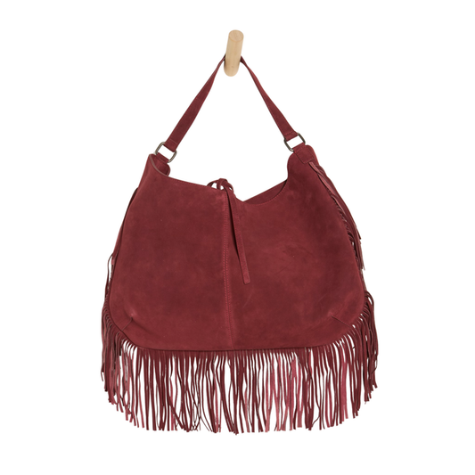 Finn Fringe Shoulder Bag in Chilled Merlot