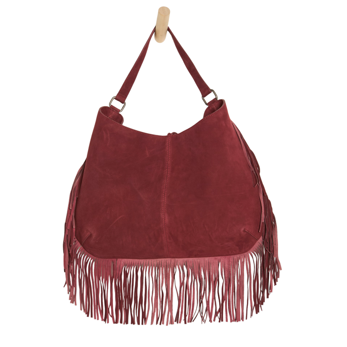 Finn Fringe Shoulder Bag in Chilled Merlot