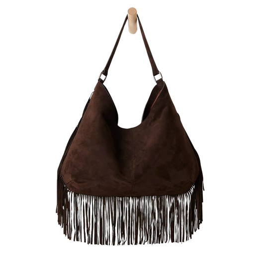 Finn Fringe Shoulder Bag in Espresso