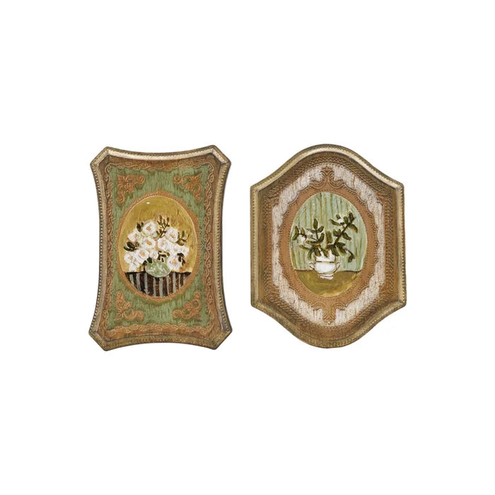Floral Art Antique Gold Finish Framed - Madison's Niche