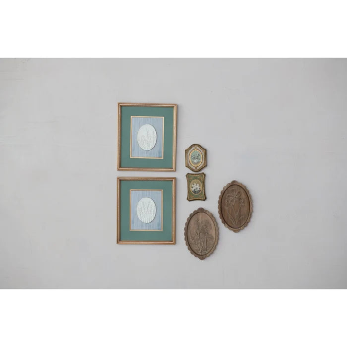 Floral Art Antique Gold Finish Framed - Madison's Niche