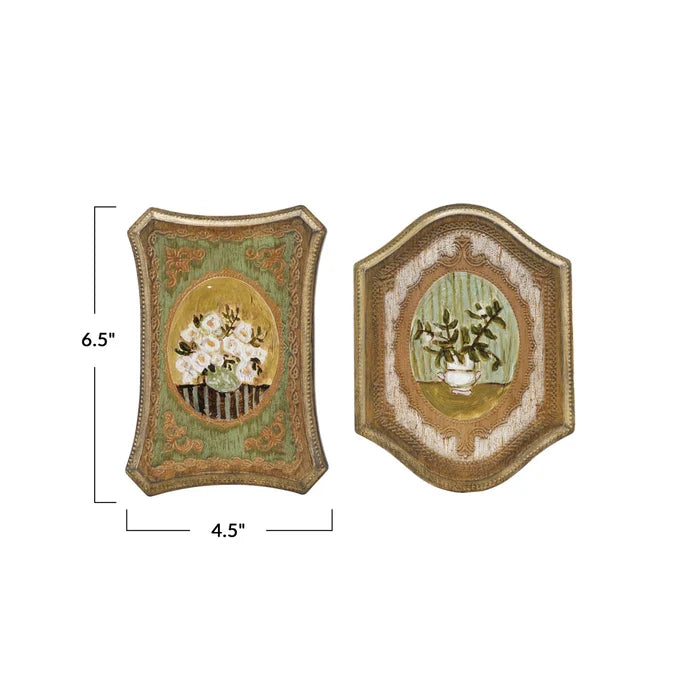 Floral Art Antique Gold Finish Framed - Madison's Niche