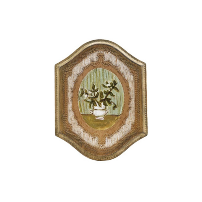 Floral Art Antique Gold Finish Framed - Madison's Niche