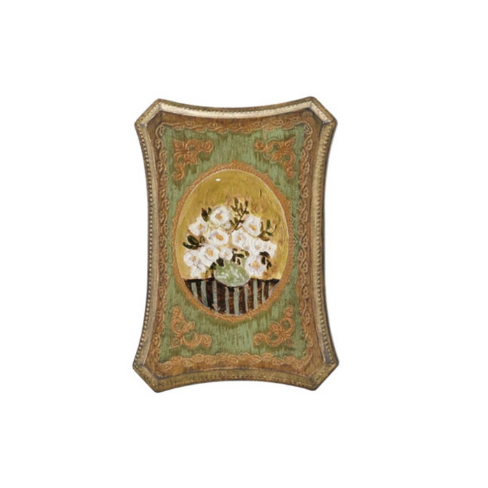 Floral Art Antique Gold Finish Framed - Madison's Niche