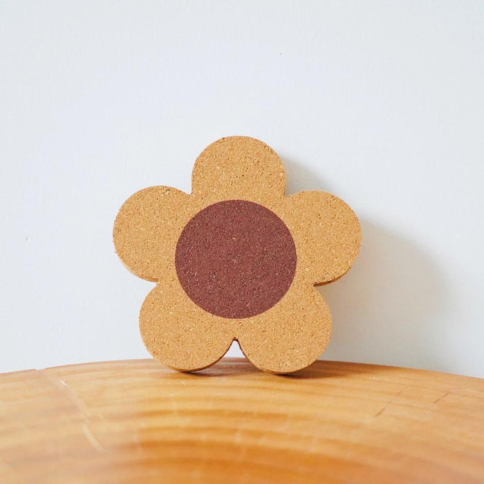 Folded view of small size of Flower Cork Coaster/Hot Pat.