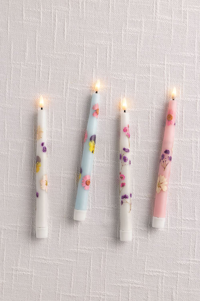 Flower Flameless Taper Candle - Madison's Niche