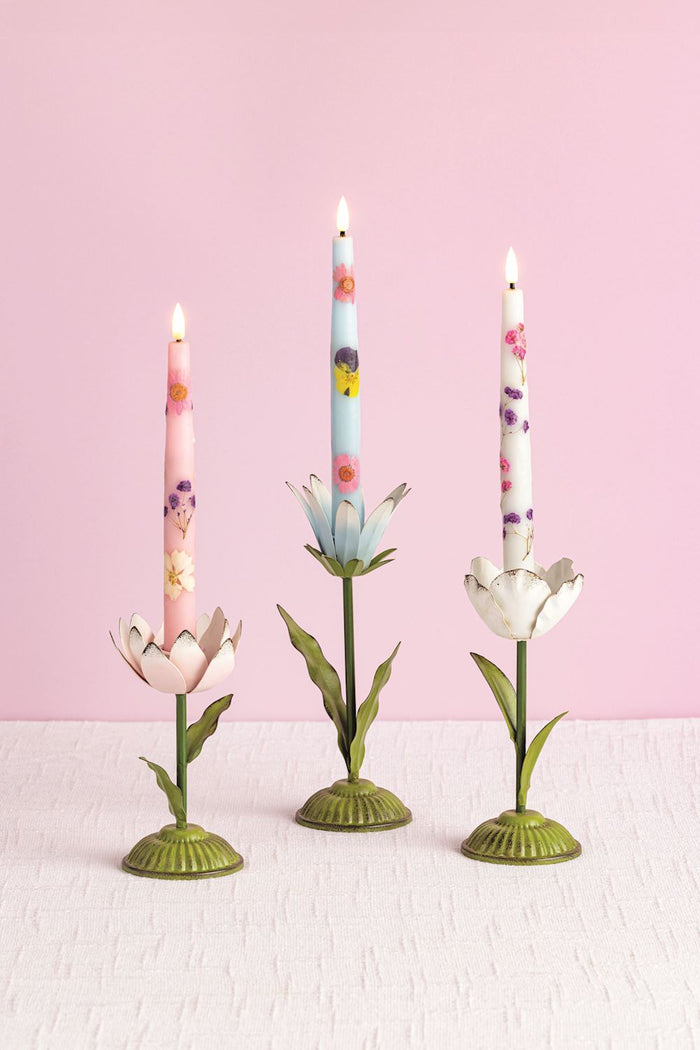 Flower Flameless Taper Candle - Madison's Niche