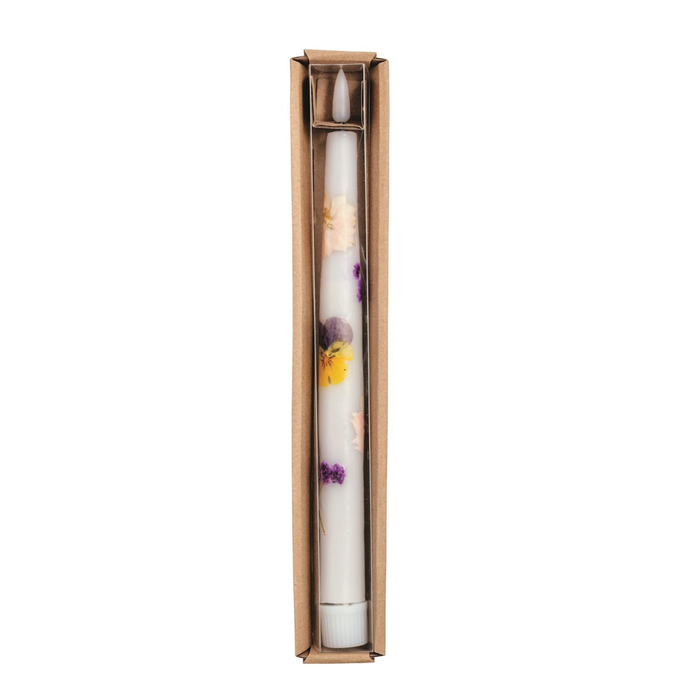 Flower Flameless Taper Candle - Madison's Niche