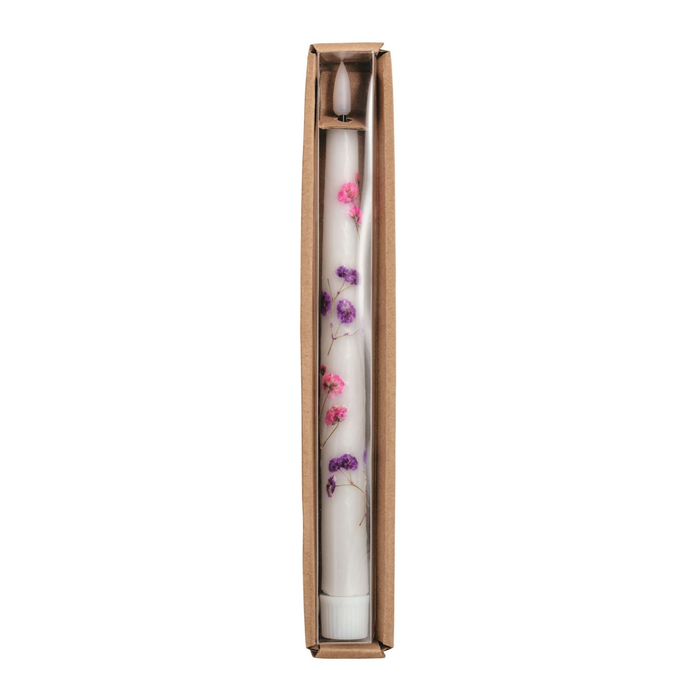 Flower Flameless Taper Candle - Madison's Niche