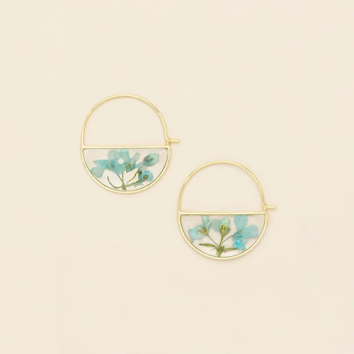 Flower Hoop Earring in Blue - Madison's Niche