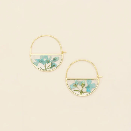 Flower Hoop Earring in Blue - Madison's Niche