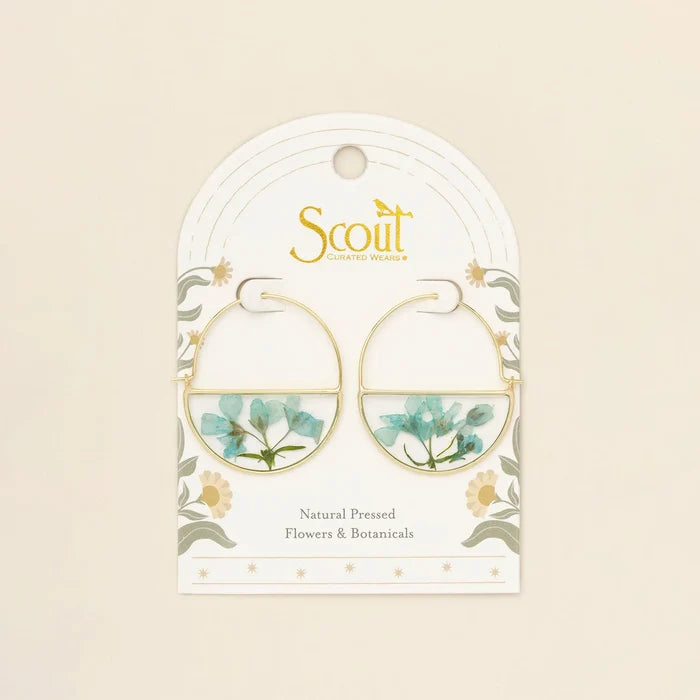 Flower Hoop Earring in Blue - Madison's Niche