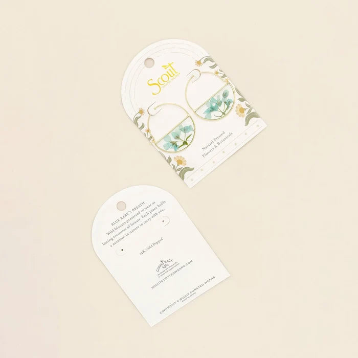 Flower Hoop Earring in Blue - Madison's Niche