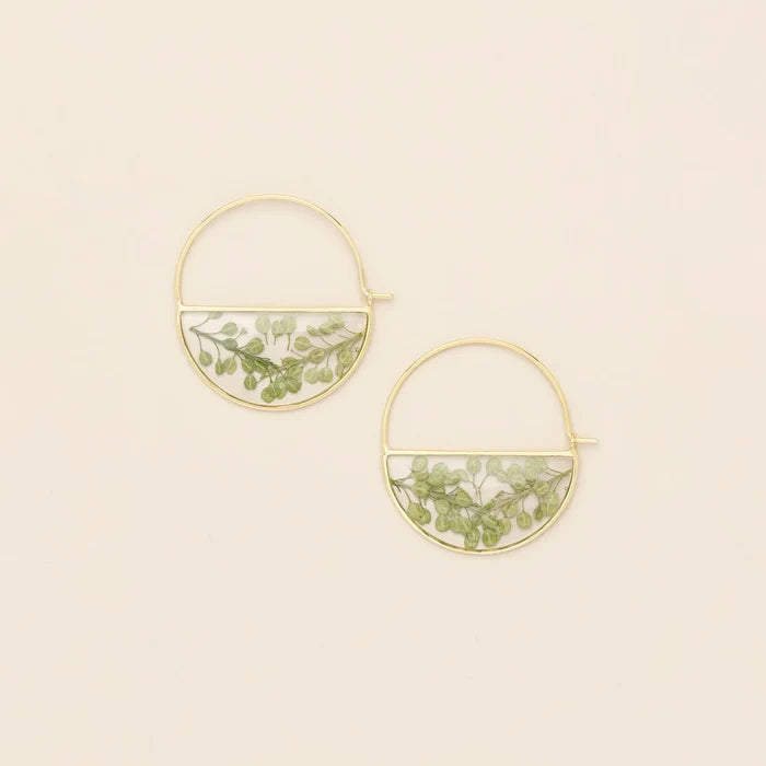 Flower Hoop Earring in Green - Madison's Niche
