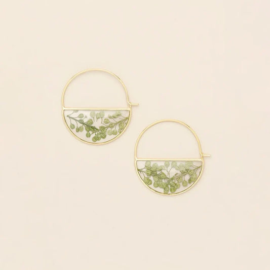 Flower Hoop Earring in Green - Madison's Niche