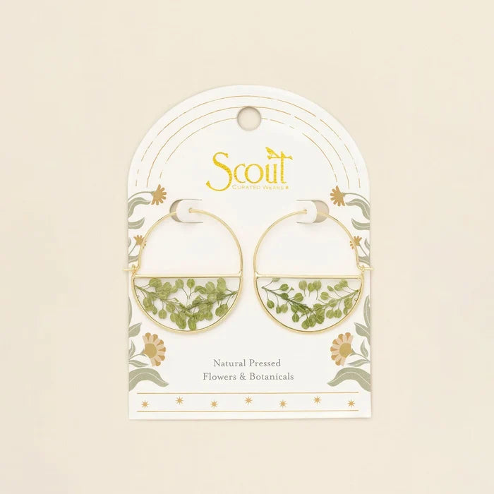 Flower Hoop Earring in Green - Madison's Niche