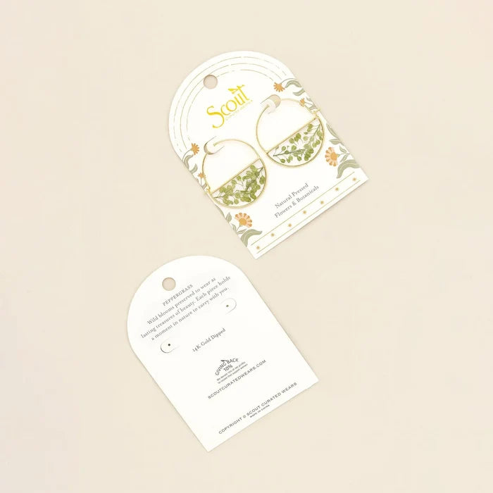 Flower Hoop Earring in Green - Madison's Niche