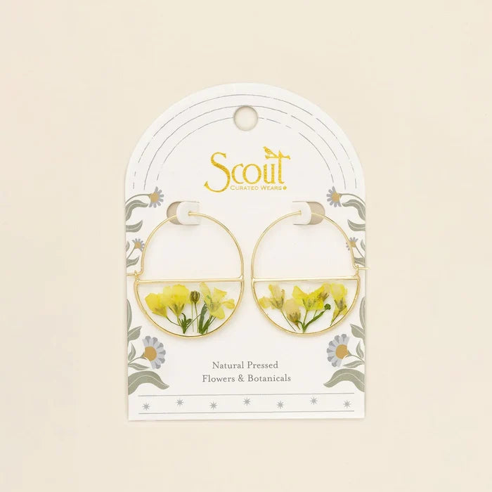 Flower Hoop Earring in Yellow - Madison's Niche