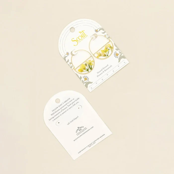 Flower Hoop Earring in Yellow - Madison's Niche