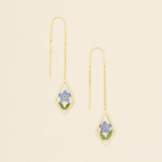Flower Thread Earring in Blue - Madison's Niche