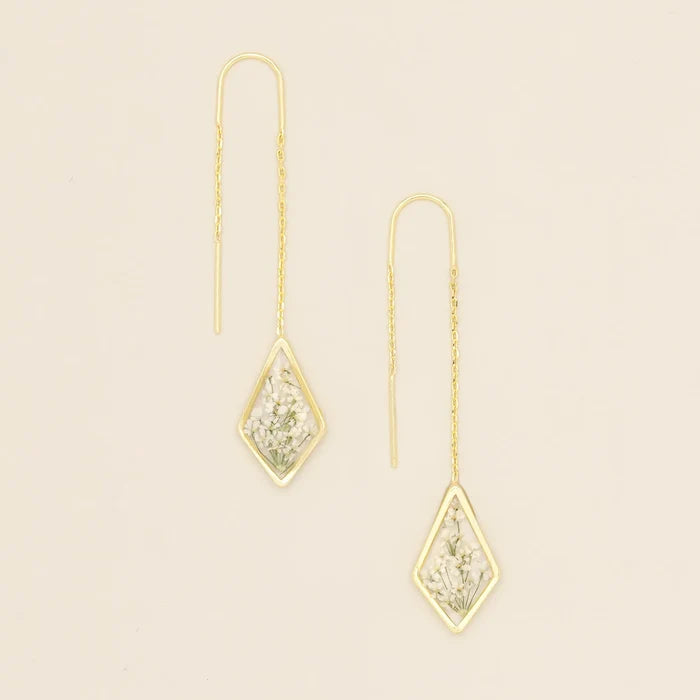 Flower Thread Earring in White - Madison's Niche