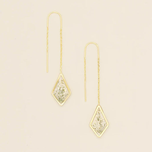 Flower Thread Earring in White - Madison's Niche