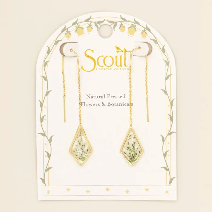 Flower Thread Earring in White - Madison's Niche