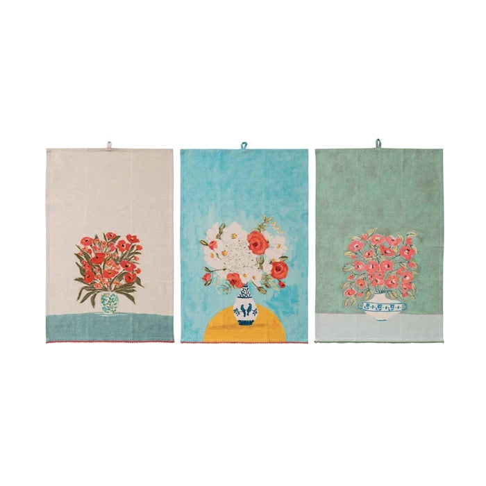 Flowers in Vase Tea Towel - Madison's Niche