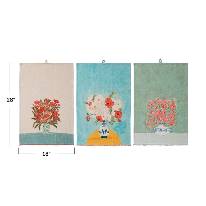 Flowers in Vase Tea Towel - Madison's Niche