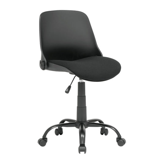 Folding Back Task Chair Black