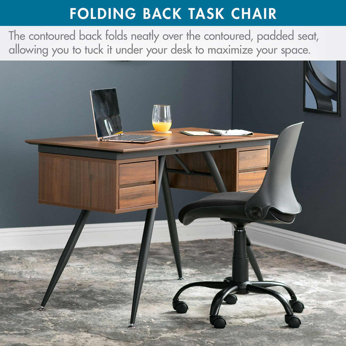 Folding Back Task Chair Black