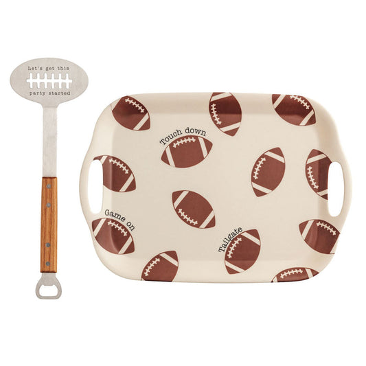 Football Tray With Spatula - Madison's Niche