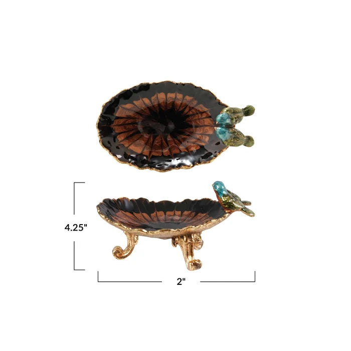Footed Jewelry Dish with Birds - Madison's Niche
