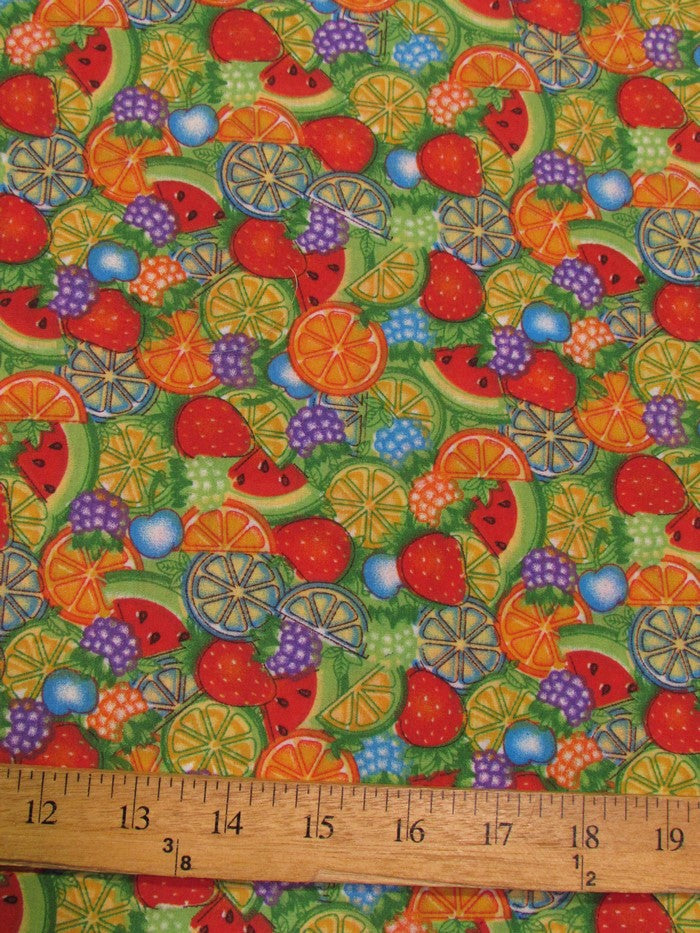 Fruit Mix Multi-Color Cotton Polyester Fabric