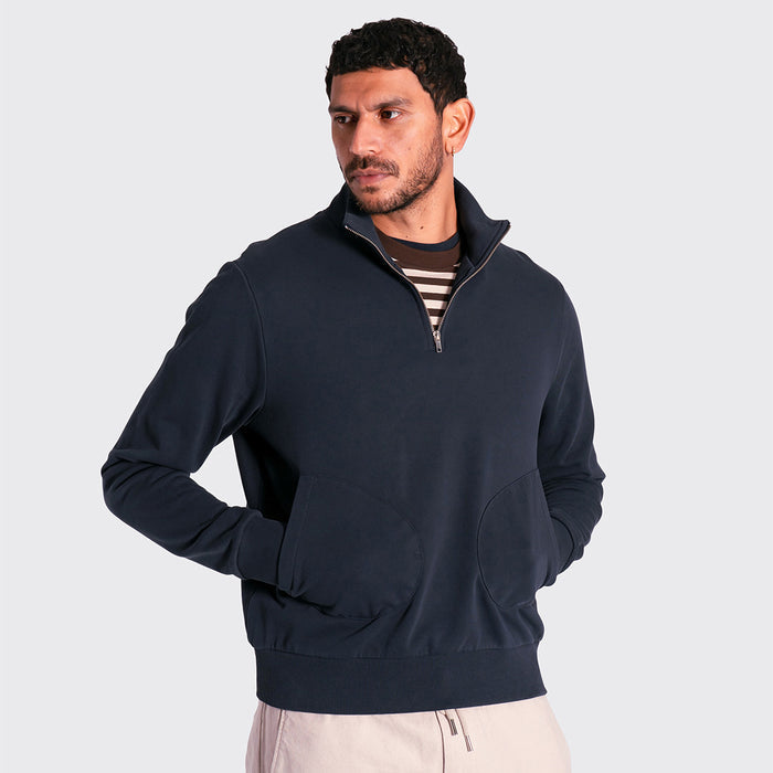 Funnel Neck Sweatshirt - Navy