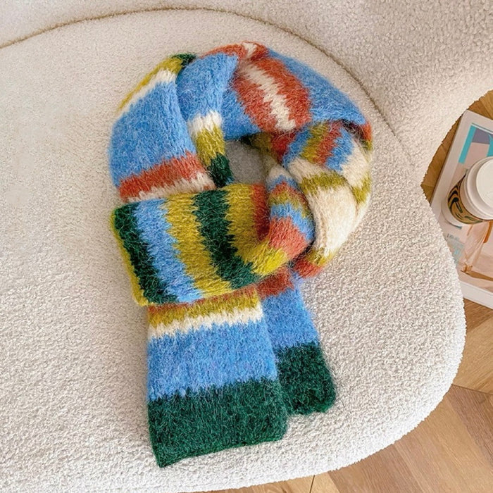 Front view of Fuzzy Nature Inspired Scarf, ideal for everyday styling and weekend outings.