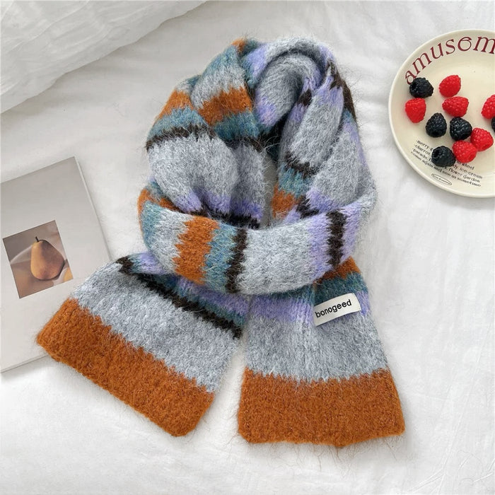 Close-up of Fuzzy Nature Inspired Scarf, easy for travel packing and gifting.