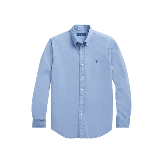 Garment-Dyed Oxford Shirt in Bastille Blue - Madison's Niche