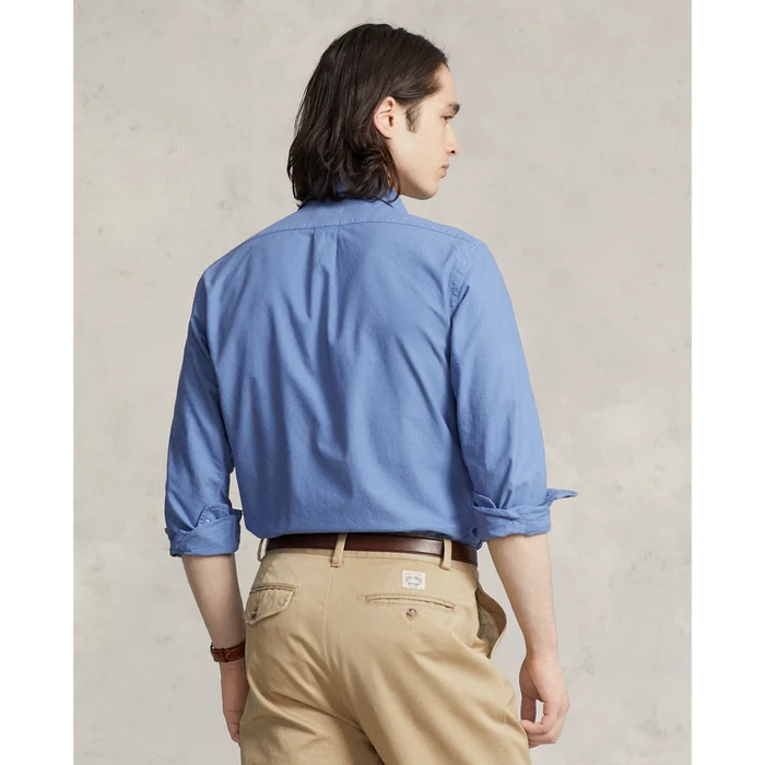 Garment-Dyed Oxford Shirt in Bastille Blue - Madison's Niche