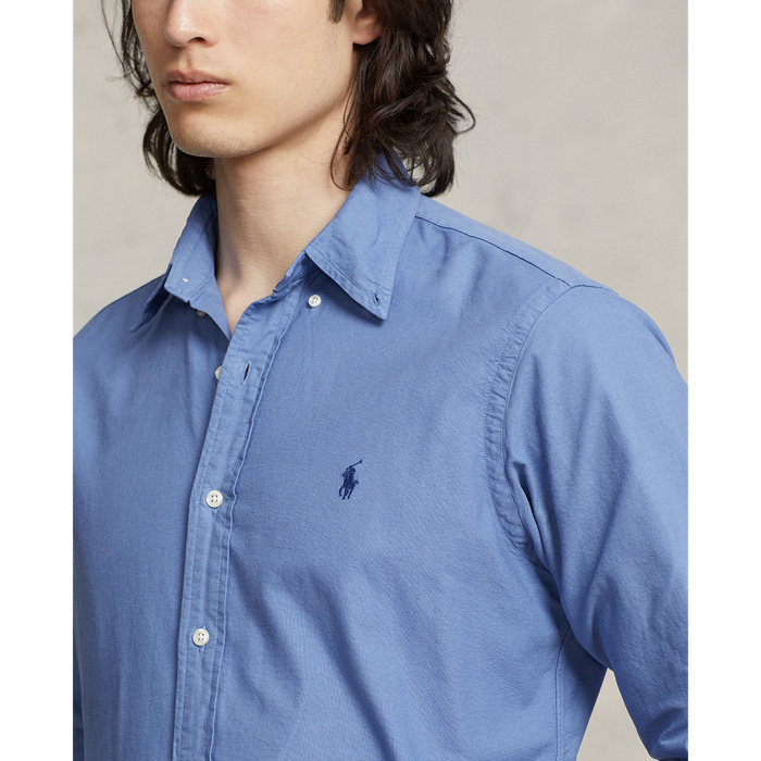 Garment-Dyed Oxford Shirt in Bastille Blue - Madison's Niche
