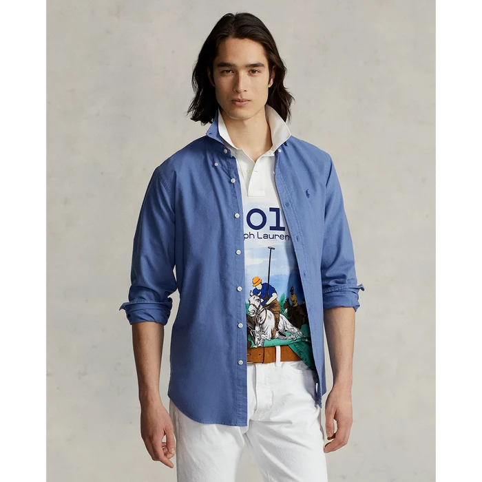 Garment-Dyed Oxford Shirt in Bastille Blue - Madison's Niche