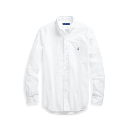 Garment-Dyed Oxford Shirt in White - Madison's Niche