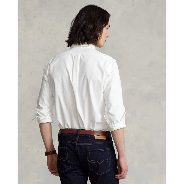 Garment-Dyed Oxford Shirt in White - Madison's Niche