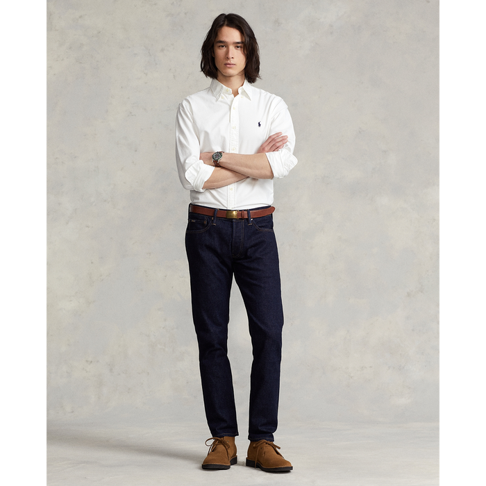 Garment-Dyed Oxford Shirt in White - Madison's Niche