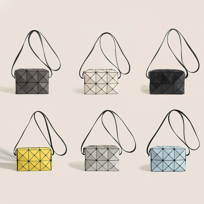 Close-up of GeoChic Crossbody Bag in 6 colors, easy for commuting and weekends.