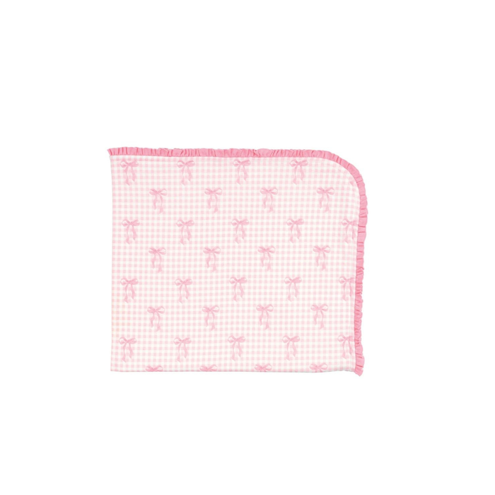 Gingham Bow Arrival Blanket - Madison's Niche
